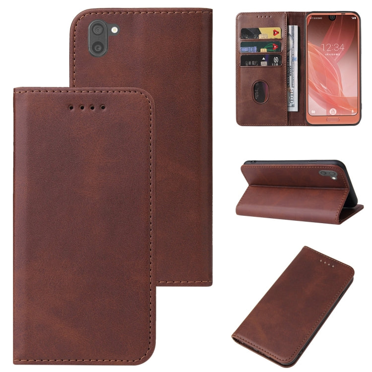 For Sharp Aquos R2 Magnetic Closure Leather Phone Case