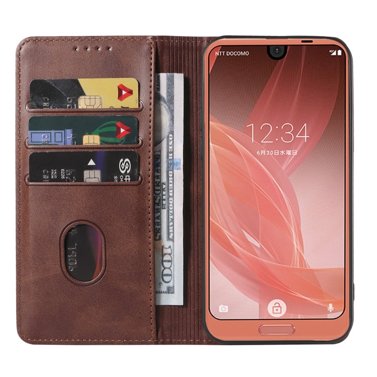 For Sharp Aquos R2 Magnetic Closure Leather Phone Case