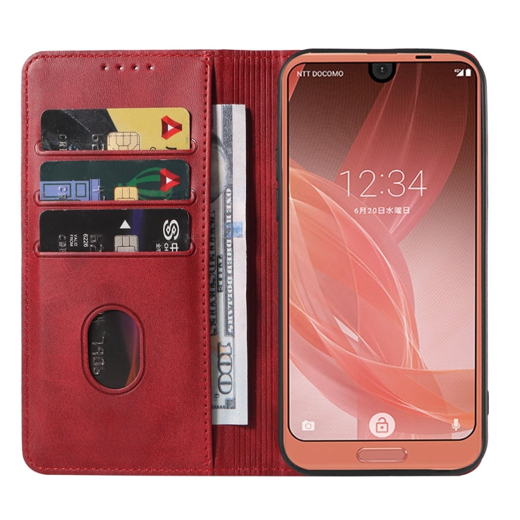For Sharp Aquos R2 Magnetic Closure Leather Phone Case