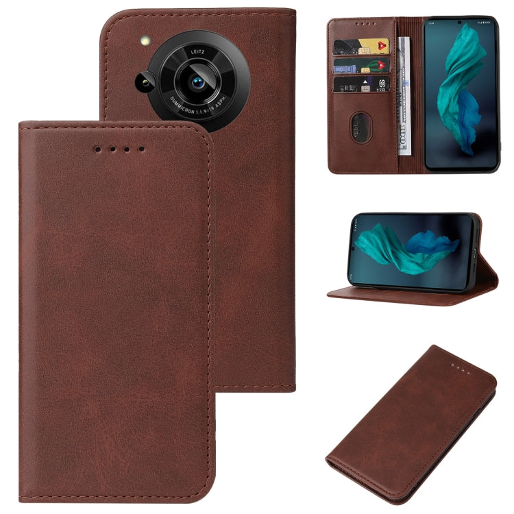 For Sharp Aquos R7 / P7 Magnetic Closure Leather Phone Case