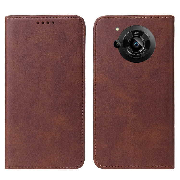For Sharp Aquos R7 / P7 Magnetic Closure Leather Phone Case