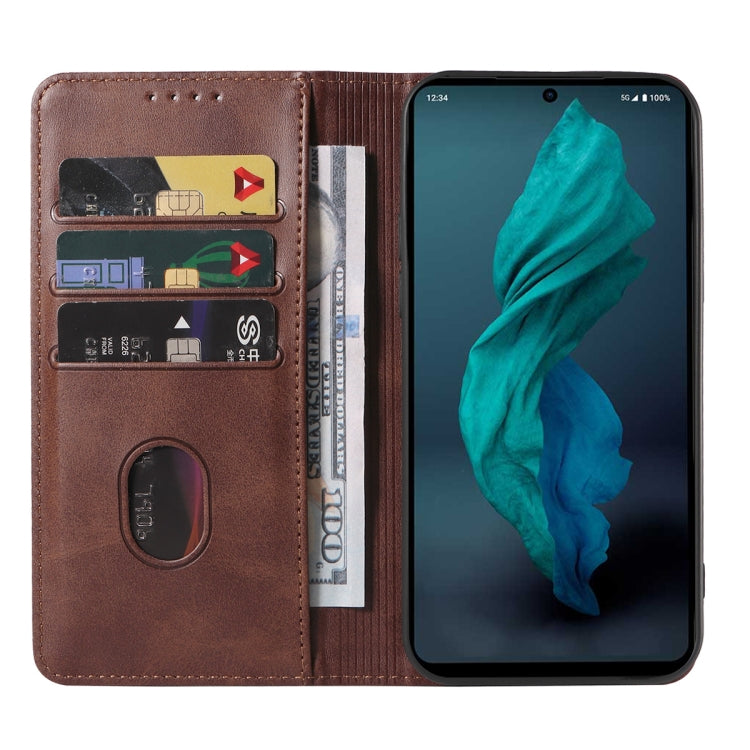 For Sharp Aquos R7 / P7 Magnetic Closure Leather Phone Case