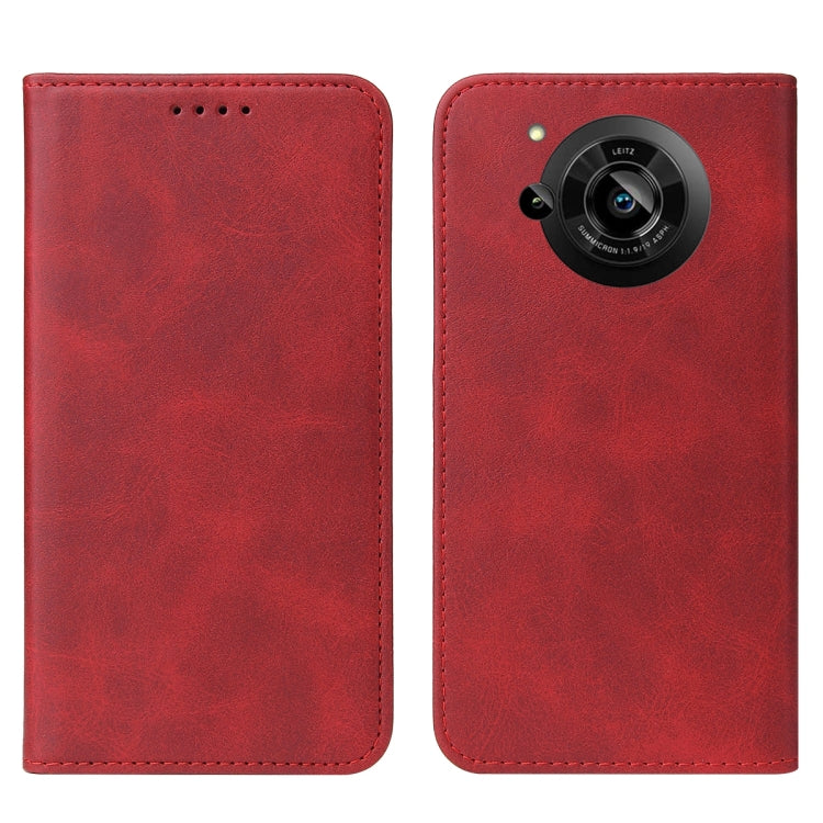 For Sharp Aquos R7 / P7 Magnetic Closure Leather Phone Case