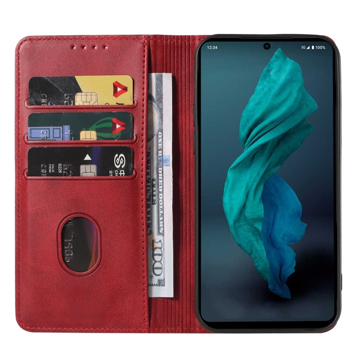 For Sharp Aquos R7 / P7 Magnetic Closure Leather Phone Case