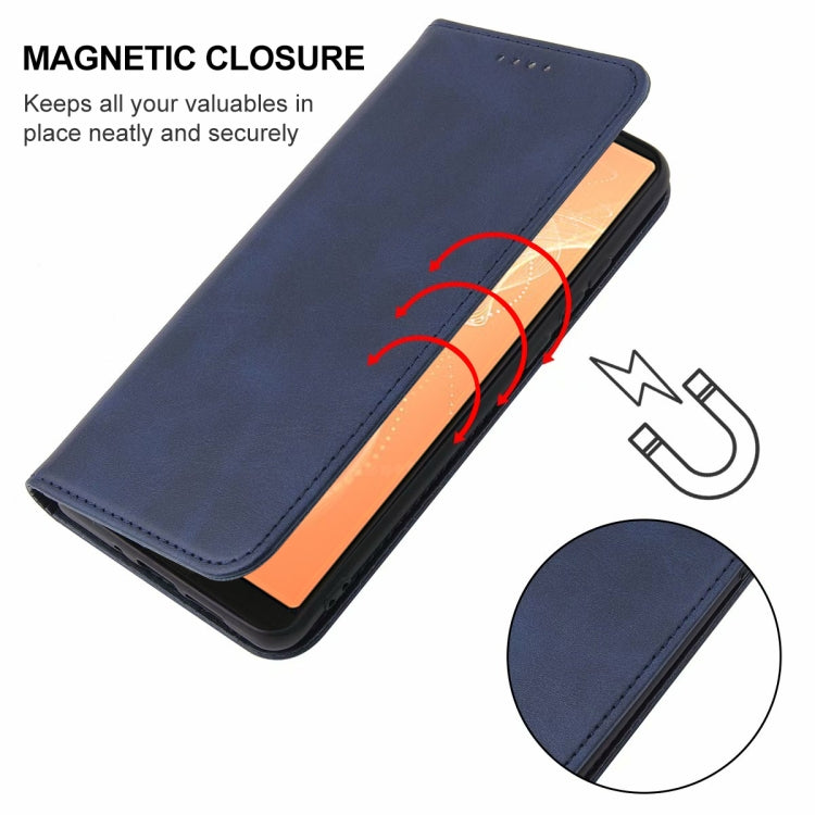 For Sharp Aquos Sense 4 Magnetic Closure Leather Phone Case
