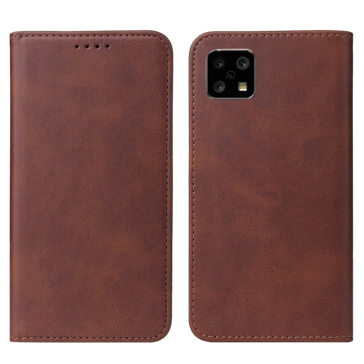 For Sharp Aquos Sense 4 Magnetic Closure Leather Phone Case