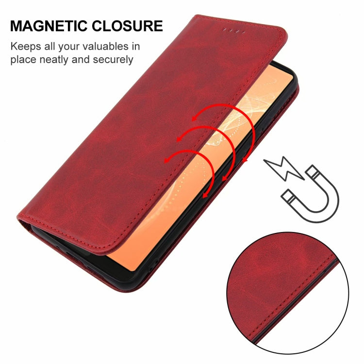 For Sharp Aquos Sense 4 Magnetic Closure Leather Phone Case