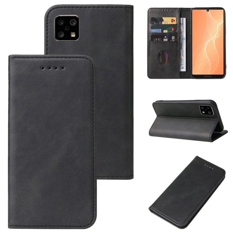 For Sharp Aquos Sense 4 Lite Magnetic Closure Leather Phone Case