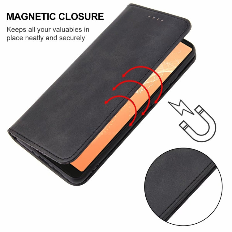 For Sharp Aquos Sense 4 Lite Magnetic Closure Leather Phone Case