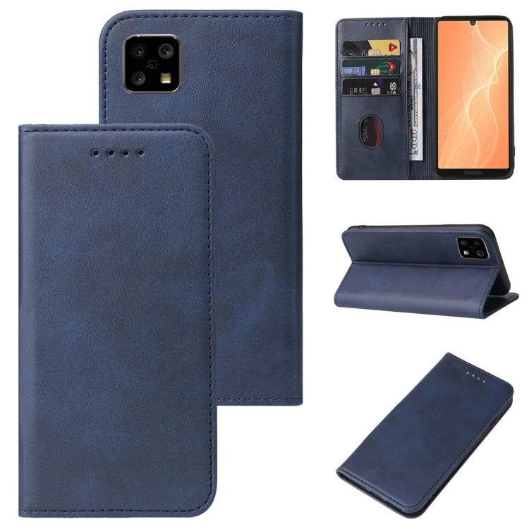 For Sharp Aquos Sense 4 Lite Magnetic Closure Leather Phone Case