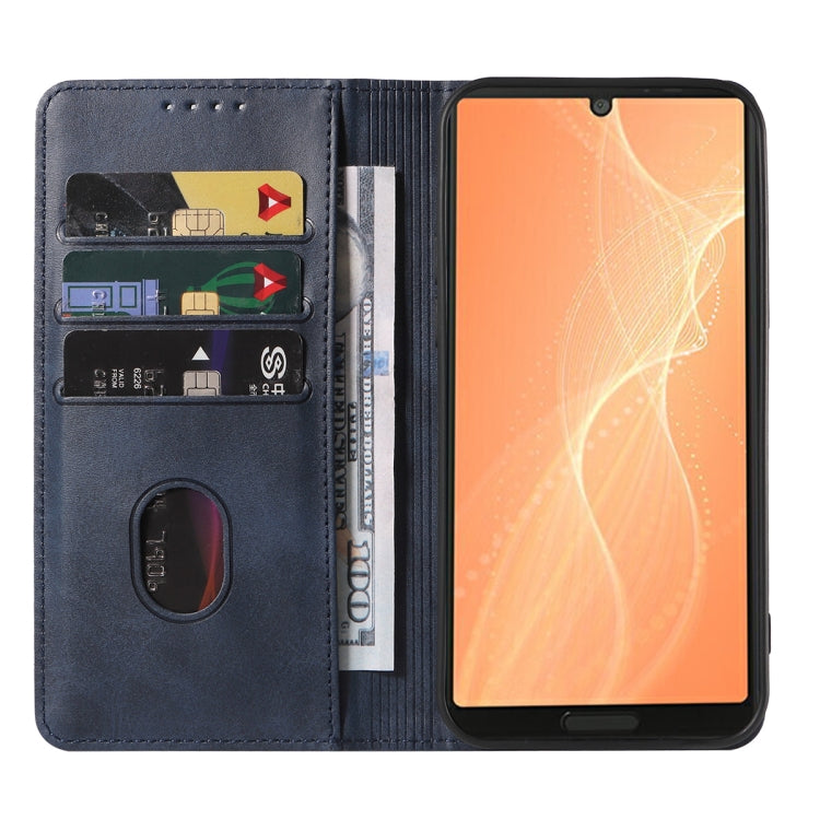 For Sharp Aquos Sense 4 Lite Magnetic Closure Leather Phone Case