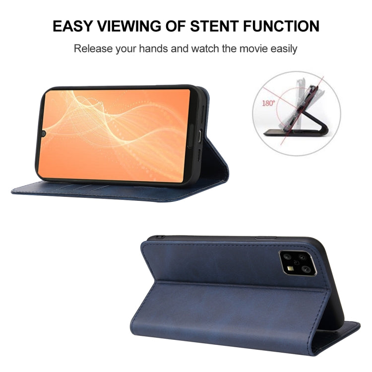 For Sharp Aquos Sense 4 Lite Magnetic Closure Leather Phone Case