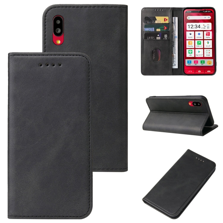 For Sharp Simple Sumaho 6A 201SH Magnetic Closure Leather Phone Case