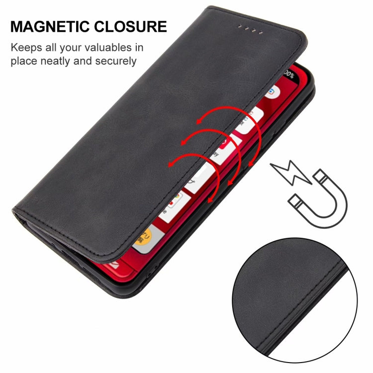 For Sharp Simple Sumaho 6A 201SH Magnetic Closure Leather Phone Case