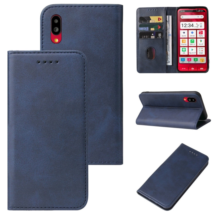 For Sharp Simple Sumaho 6A 201SH Magnetic Closure Leather Phone Case