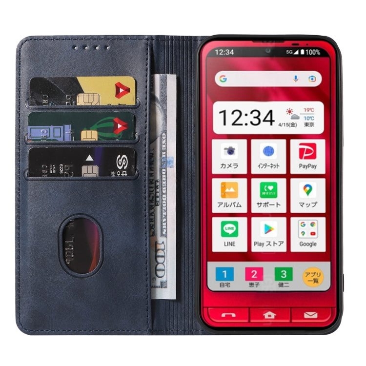 For Sharp Simple Sumaho 6A 201SH Magnetic Closure Leather Phone Case
