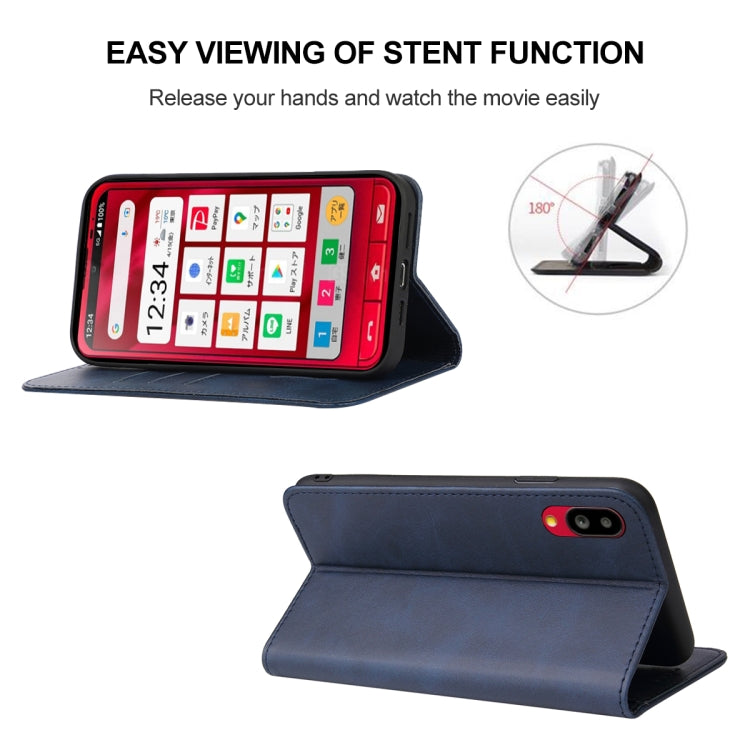 For Sharp Simple Sumaho 6A 201SH Magnetic Closure Leather Phone Case