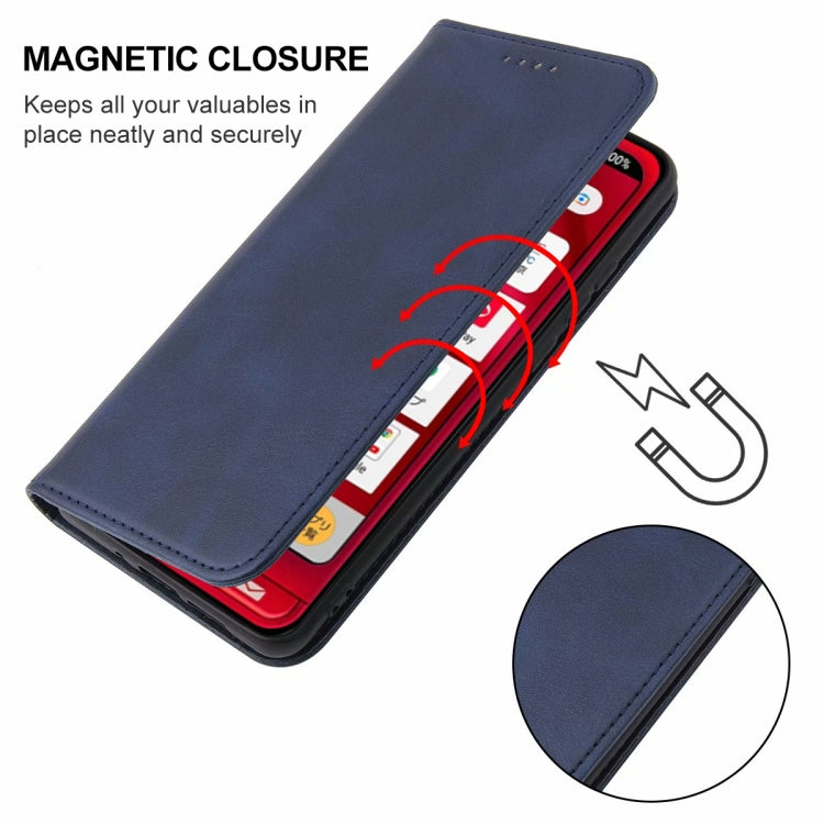 For Sharp Simple Sumaho 6A 201SH Magnetic Closure Leather Phone Case