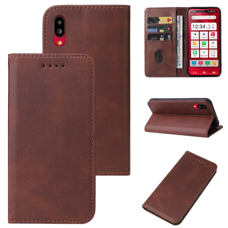 For Sharp Simple Sumaho 6A 201SH Magnetic Closure Leather Phone Case