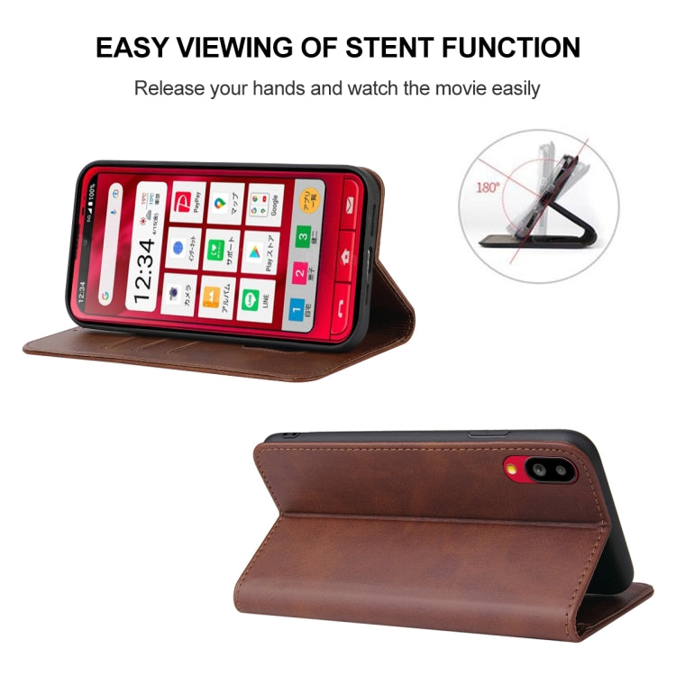 For Sharp Simple Sumaho 6A 201SH Magnetic Closure Leather Phone Case