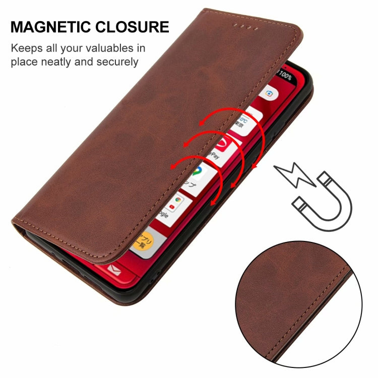 For Sharp Simple Sumaho 6A 201SH Magnetic Closure Leather Phone Case