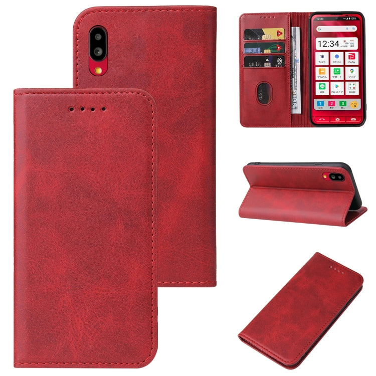 For Sharp Simple Sumaho 6A 201SH Magnetic Closure Leather Phone Case