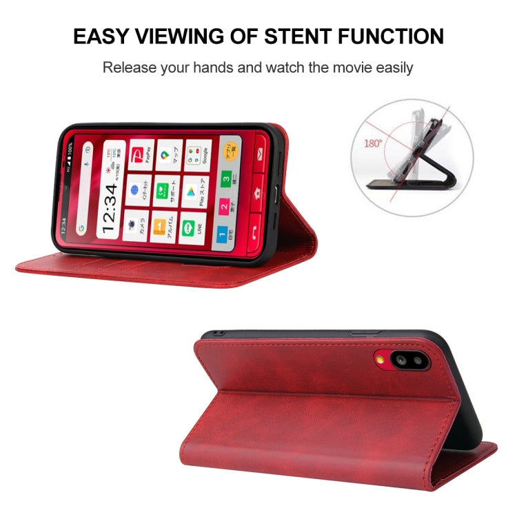 For Sharp Simple Sumaho 6A 201SH Magnetic Closure Leather Phone Case