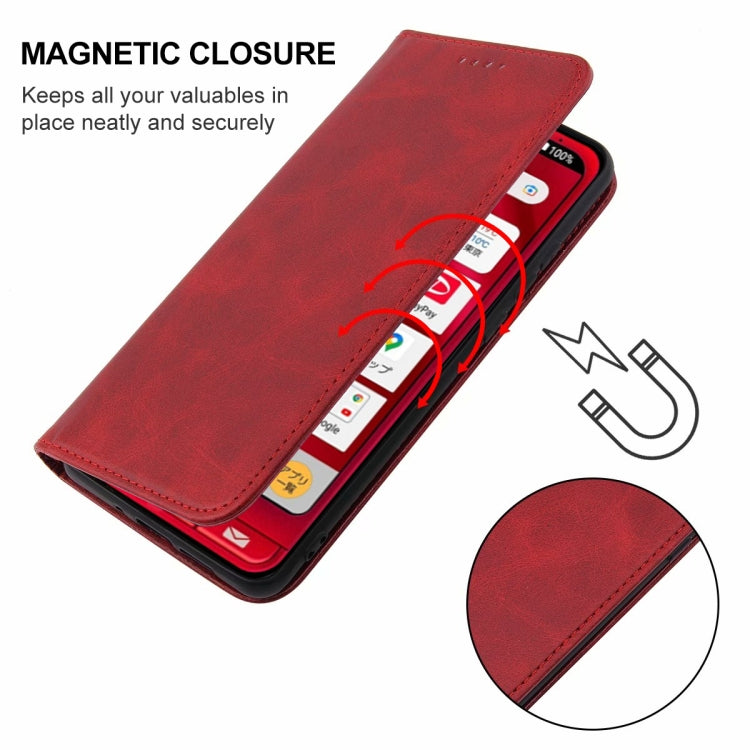 For Sharp Simple Sumaho 6A 201SH Magnetic Closure Leather Phone Case