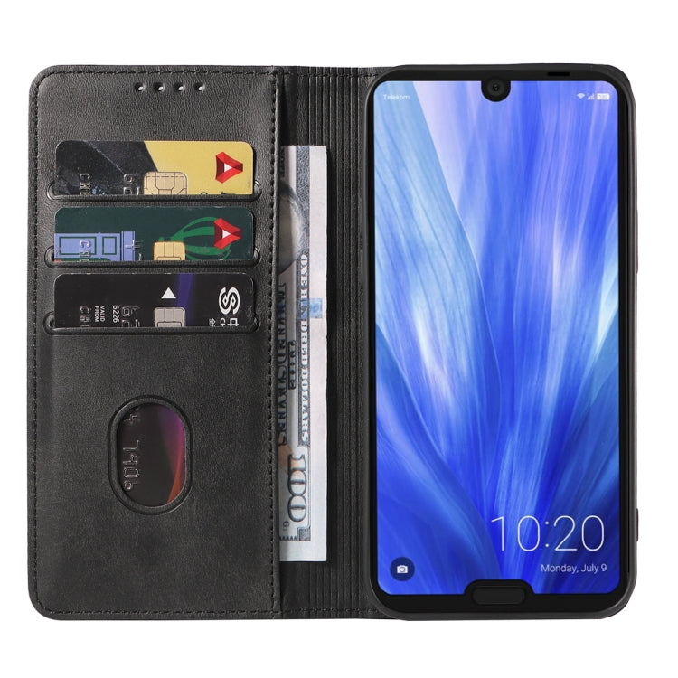 For Sharp Aquos R3 / SHV44 / SH-04L Magnetic Closure Leather Phone Case