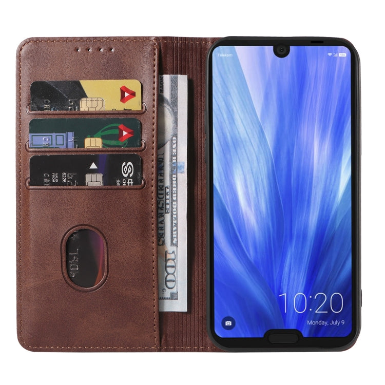 For Sharp Aquos R3 / SHV44 / SH-04L Magnetic Closure Leather Phone Case