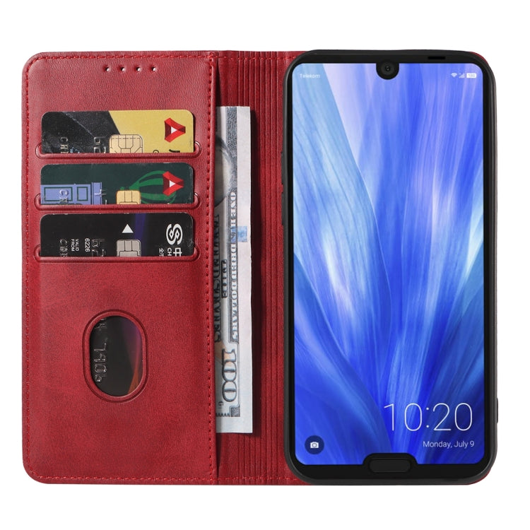 For Sharp Aquos R3 / SHV44 / SH-04L Magnetic Closure Leather Phone Case