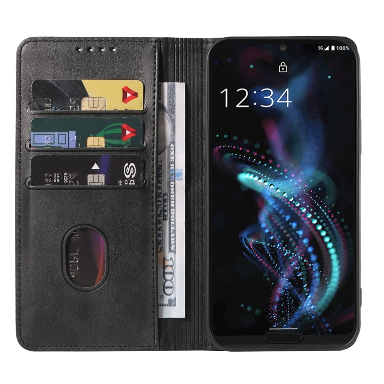 For Sharp Aquos R5G Magnetic Closure Leather Phone Case