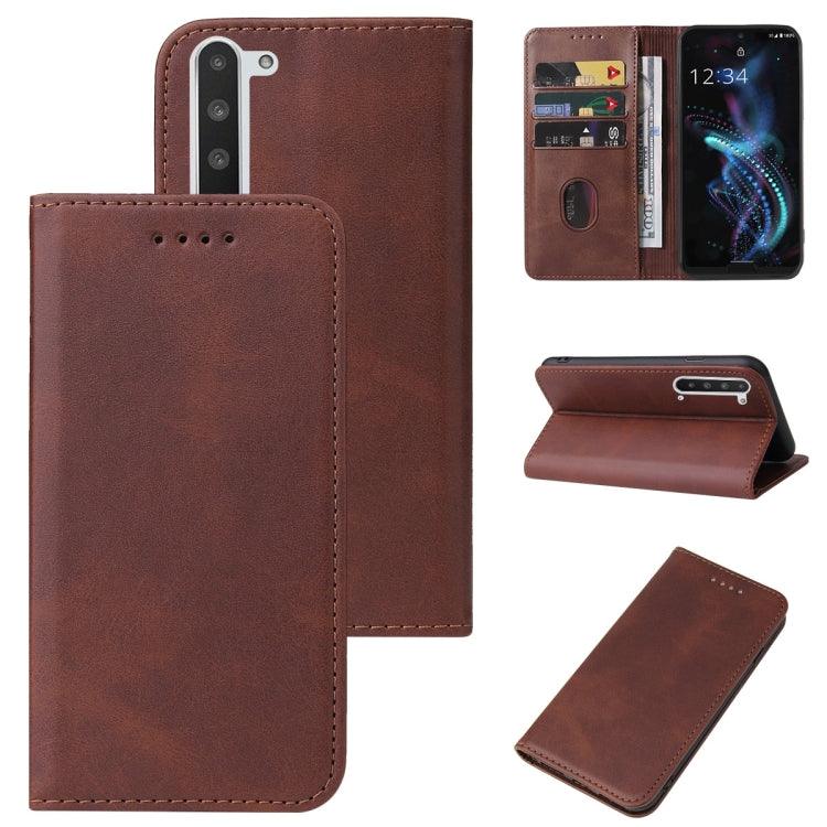 For Sharp Aquos R5G Magnetic Closure Leather Phone Case