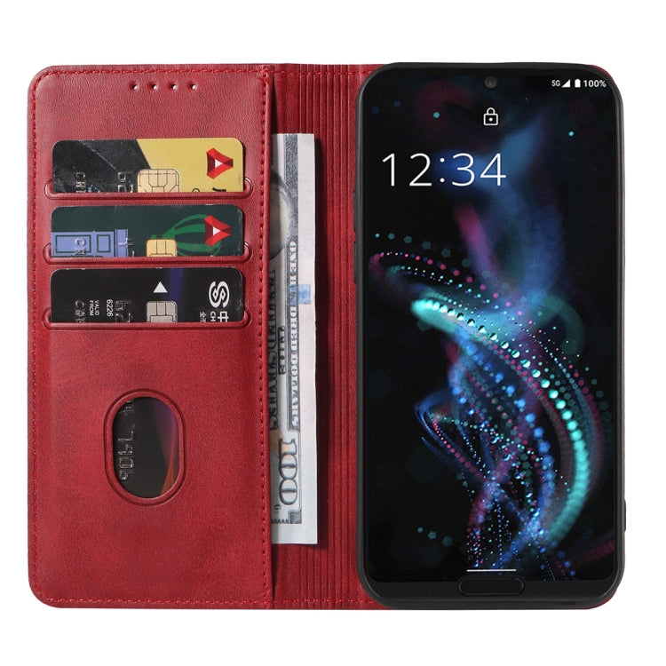 For Sharp Aquos R5G Magnetic Closure Leather Phone Case
