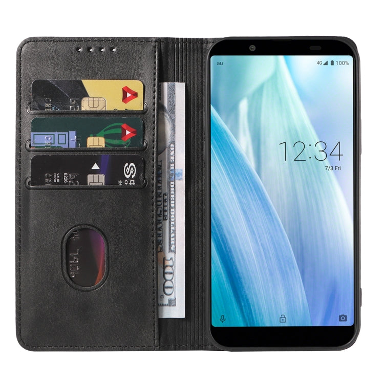 For Sharp Aquos Sense 3 Basic Magnetic Closure Leather Phone Case