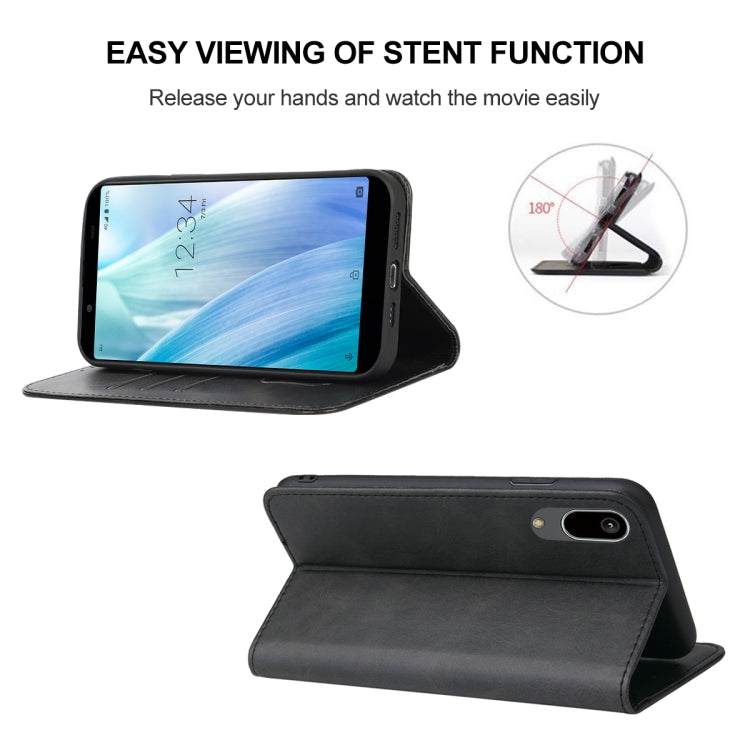 For Sharp Aquos Sense 3 Basic Magnetic Closure Leather Phone Case
