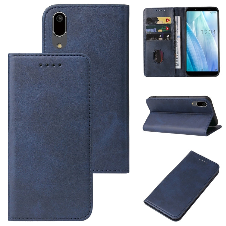 For Sharp Aquos Sense 3 Basic Magnetic Closure Leather Phone Case