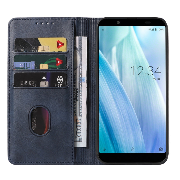 For Sharp Aquos Sense 3 Basic Magnetic Closure Leather Phone Case