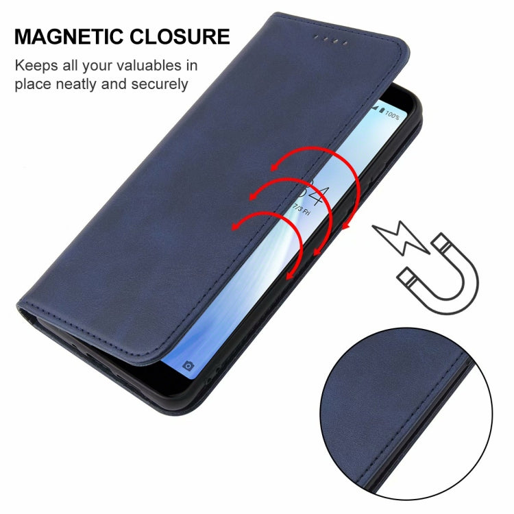 For Sharp Aquos Sense 3 Basic Magnetic Closure Leather Phone Case