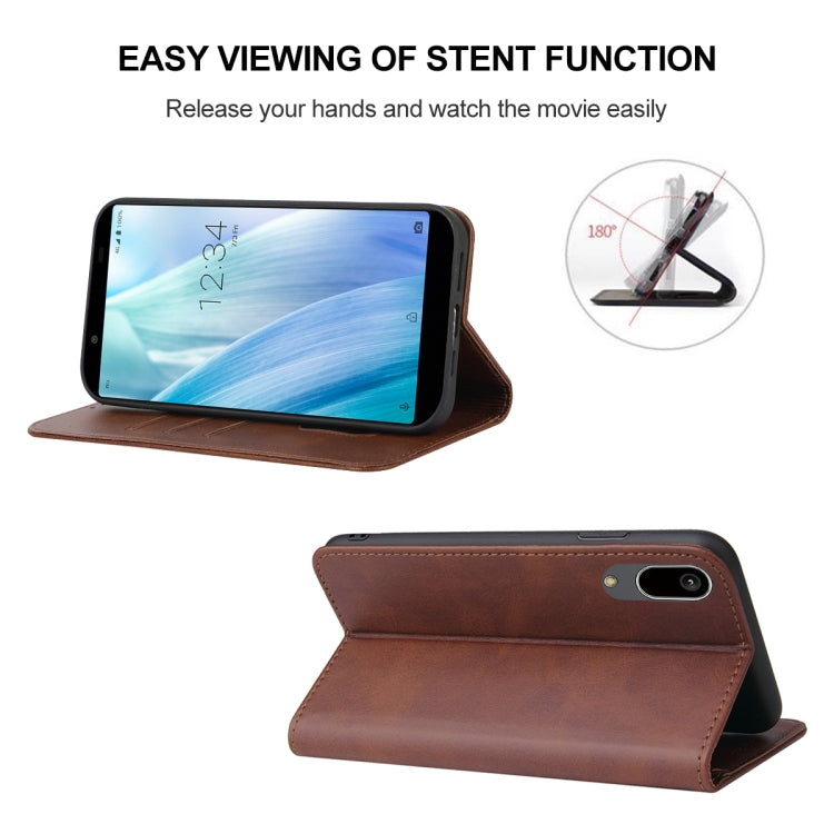 For Sharp Aquos Sense 3 Basic Magnetic Closure Leather Phone Case