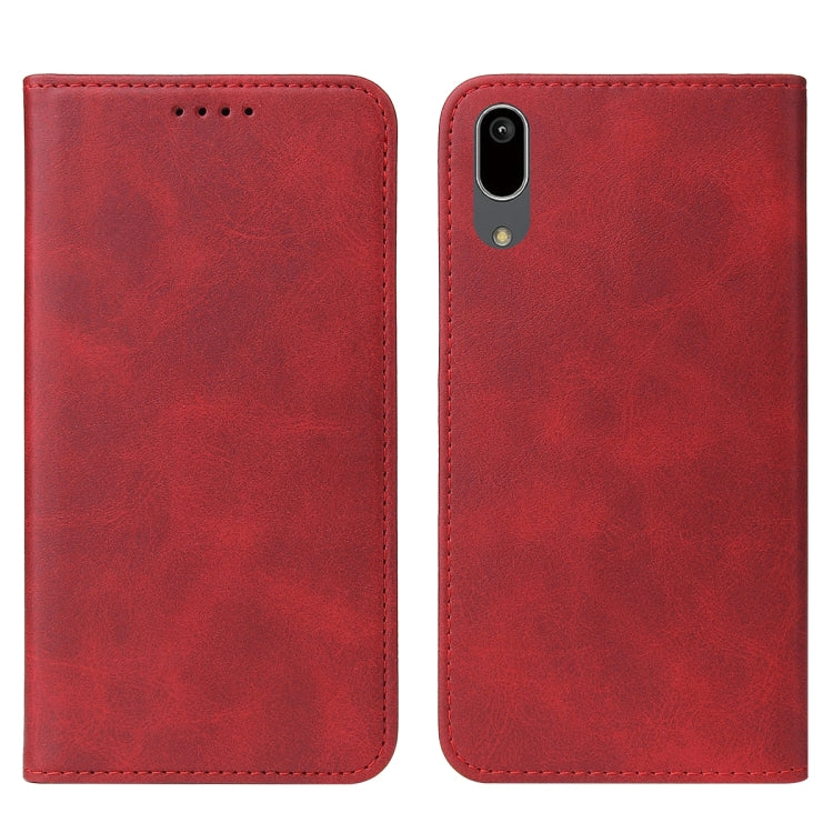 For Sharp Aquos Sense 3 Basic Magnetic Closure Leather Phone Case