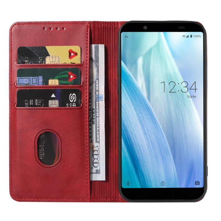 For Sharp Aquos Sense 3 Basic Magnetic Closure Leather Phone Case