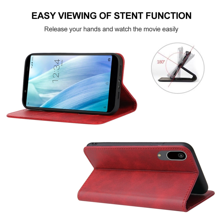 For Sharp Aquos Sense 3 Basic Magnetic Closure Leather Phone Case