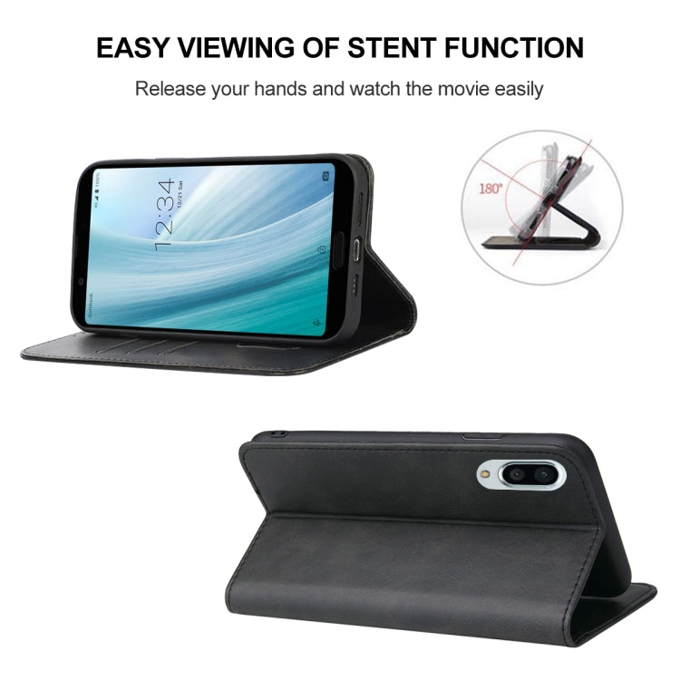 For Sharp Aquos Sense 3 Plus Magnetic Closure Leather Phone Case