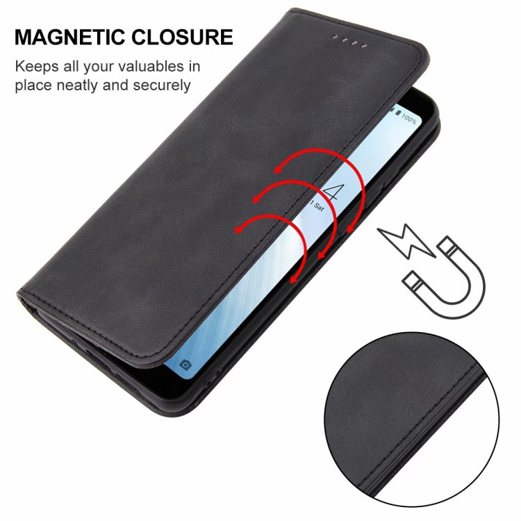 For Sharp Aquos Sense 3 Plus Magnetic Closure Leather Phone Case