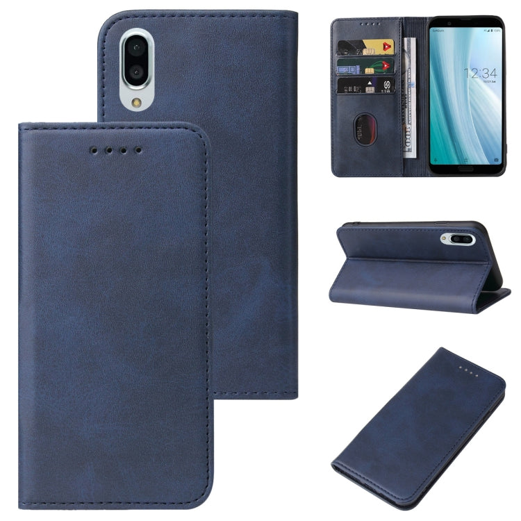 For Sharp Aquos Sense 3 Plus Magnetic Closure Leather Phone Case