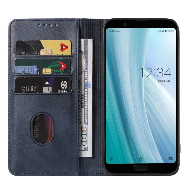 For Sharp Aquos Sense 3 Plus Magnetic Closure Leather Phone Case