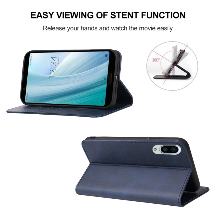 For Sharp Aquos Sense 3 Plus Magnetic Closure Leather Phone Case