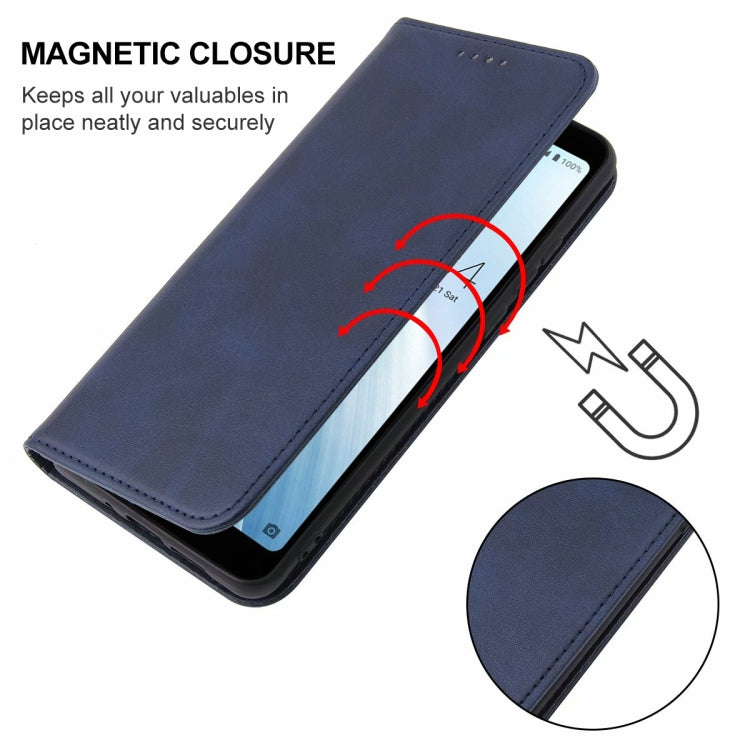 For Sharp Aquos Sense 3 Plus Magnetic Closure Leather Phone Case