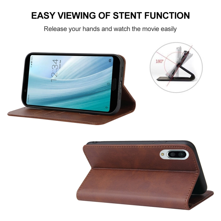 For Sharp Aquos Sense 3 Plus Magnetic Closure Leather Phone Case